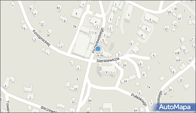 Wilamowice, Paderewskiego Ignacego Jana, 7, mapa Wilamowice