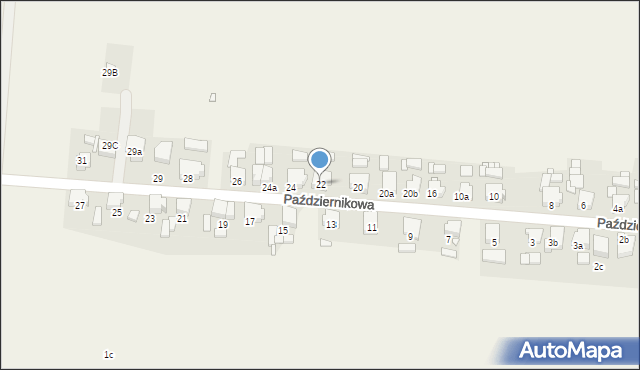 Witaszyce, Październikowa, 22, mapa Witaszyce