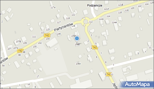 Włoszczowa, Partyzantów, 108B, mapa Włoszczowa