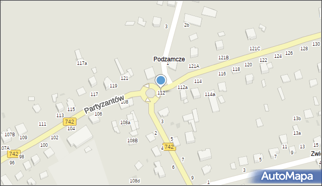 Włoszczowa, Partyzantów, 112, mapa Włoszczowa