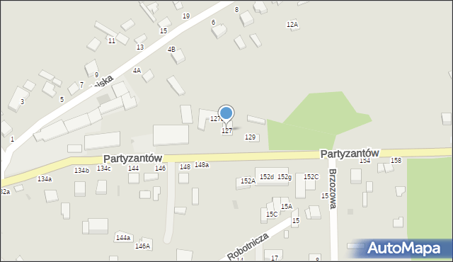 Włoszczowa, Partyzantów, 127, mapa Włoszczowa