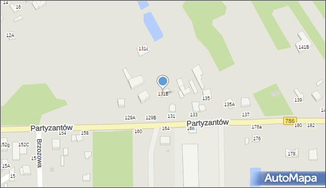 Włoszczowa, Partyzantów, 131B, mapa Włoszczowa