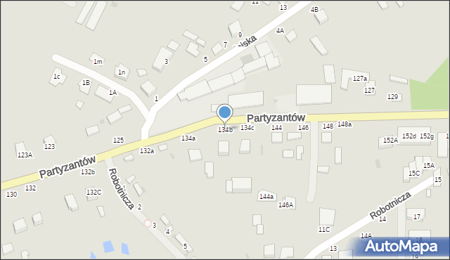 Włoszczowa, Partyzantów, 134b, mapa Włoszczowa