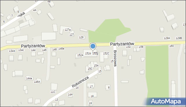 Włoszczowa, Partyzantów, 152f, mapa Włoszczowa