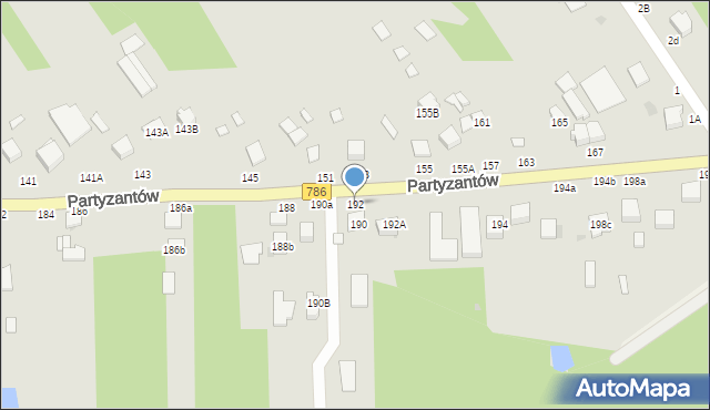 Włoszczowa, Partyzantów, 192, mapa Włoszczowa