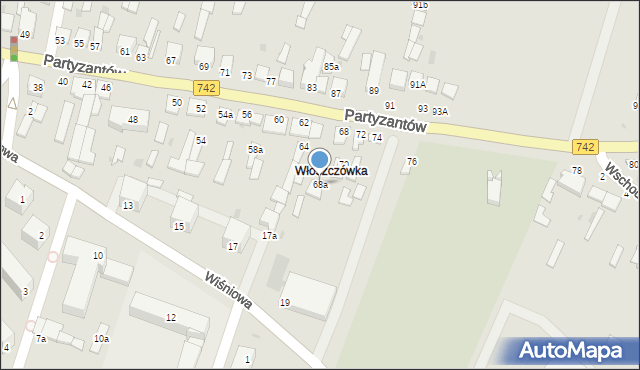 Włoszczowa, Partyzantów, 68a, mapa Włoszczowa