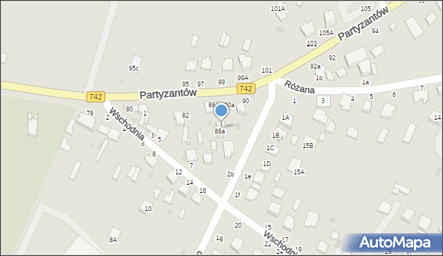 Włoszczowa, Partyzantów, 88b, mapa Włoszczowa