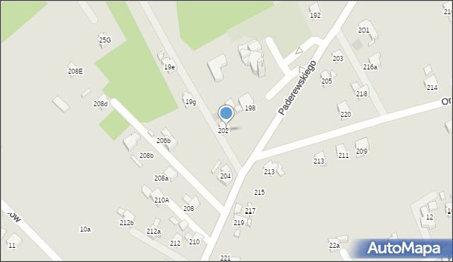 Wodzisław Śląski, Paderewskiego Ignacego Jana, 202A, mapa Wodzisławia Śląskiego