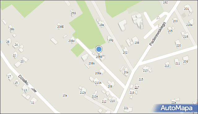 Wodzisław Śląski, Paderewskiego Ignacego Jana, 206b, mapa Wodzisławia Śląskiego