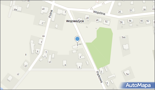 Wojcieszyce, Parkowa, 2, mapa Wojcieszyce