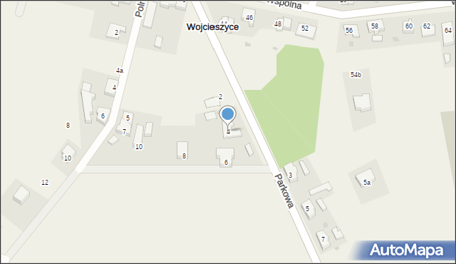 Wojcieszyce, Parkowa, 4, mapa Wojcieszyce