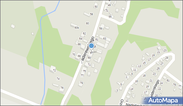 Wojkowice, Paderewskiego Ignacego Jana, 67, mapa Wojkowice