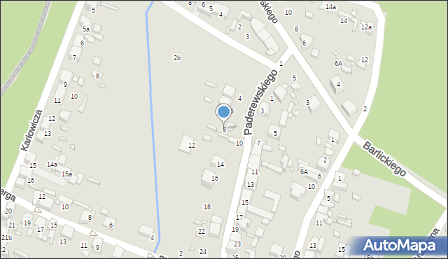 Wojkowice, Paderewskiego Ignacego Jana, 8, mapa Wojkowice