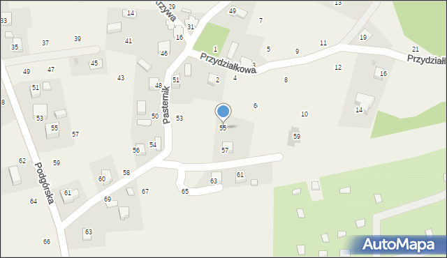 Wola Filipowska, Pasternik, 55, mapa Wola Filipowska