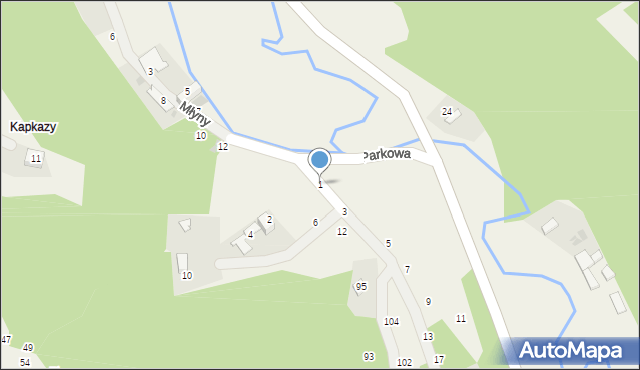 Wola Kalinowska, Parkowa, 1, mapa Wola Kalinowska