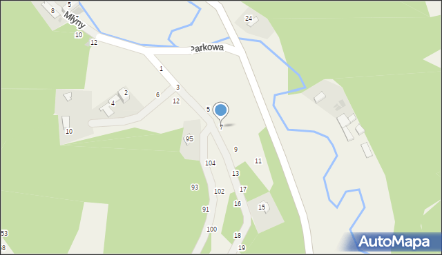 Wola Kalinowska, Parkowa, 7, mapa Wola Kalinowska