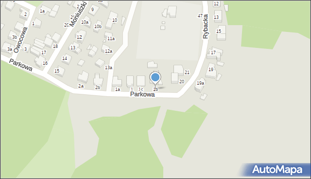 Wolin, Parkowa, 1b, mapa Wolin