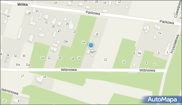 Wólka, Parkowa, 15a, mapa Wólka