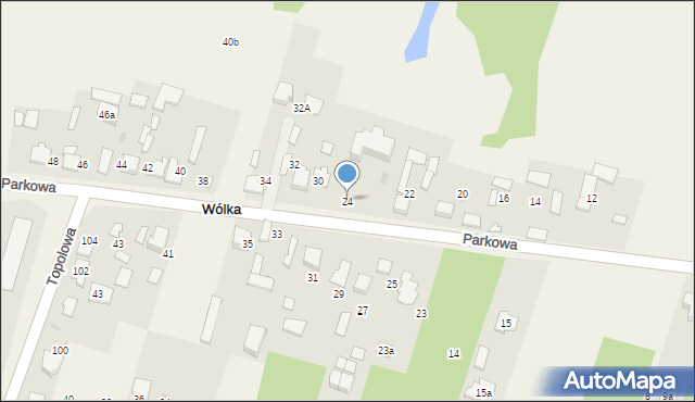 Wólka, Parkowa, 24, mapa Wólka