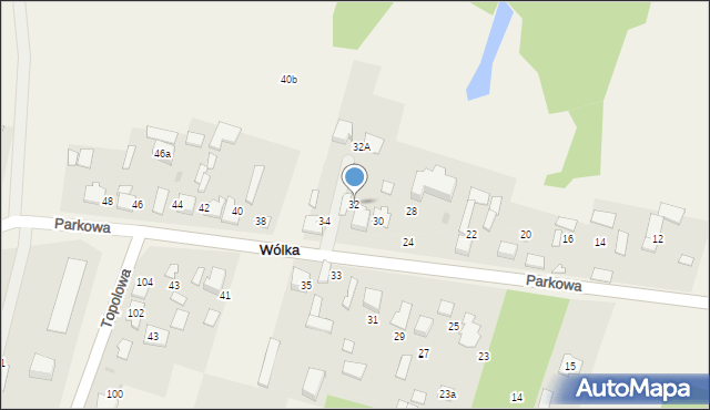 Wólka, Parkowa, 32, mapa Wólka