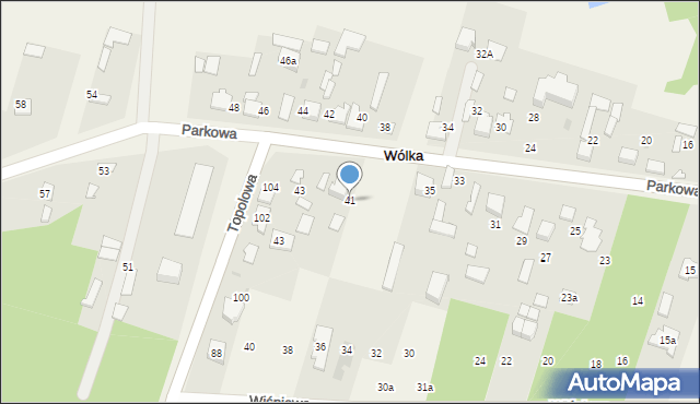 Wólka, Parkowa, 41, mapa Wólka