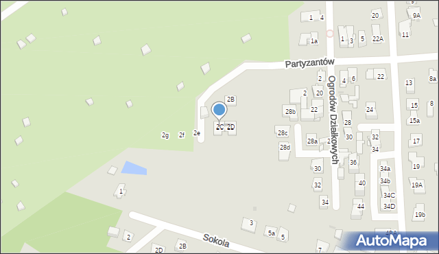 Wołomin, Partyzantów, 2C, mapa Wołomin