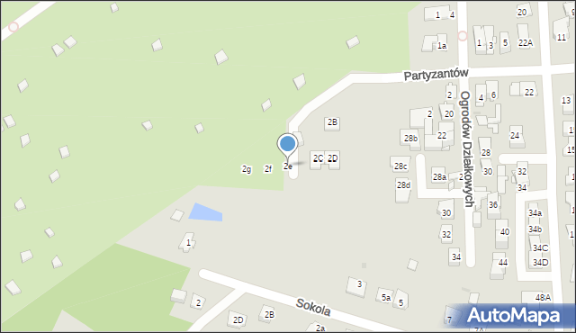 Wołomin, Partyzantów, 2e, mapa Wołomin