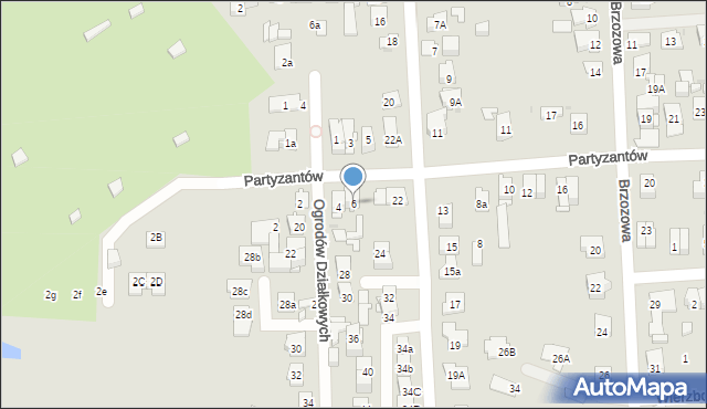 Wołomin, Partyzantów, 6, mapa Wołomin