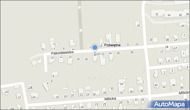 Wrocław, Pakosławska, 20, mapa Wrocławia