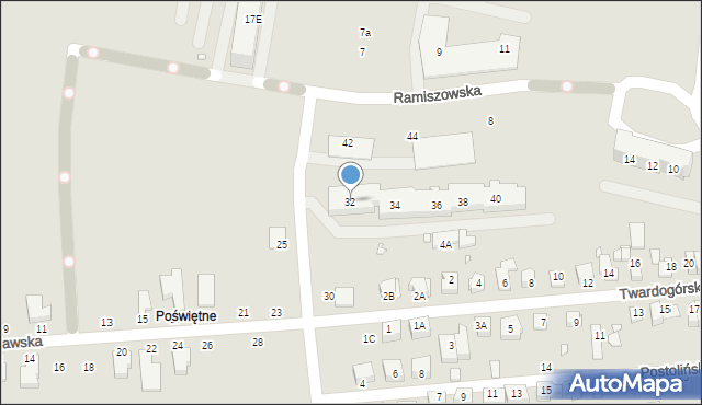 Wrocław, Pakosławska, 32, mapa Wrocławia