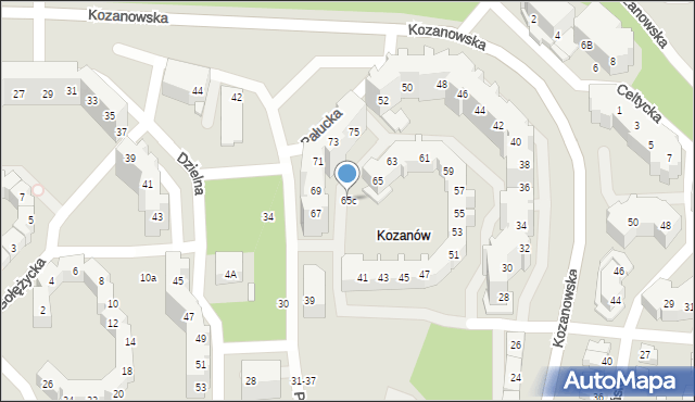 Wrocław, Pałucka, 65c, mapa Wrocławia