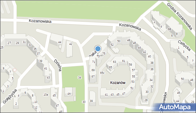 Wrocław, Pałucka, 73, mapa Wrocławia