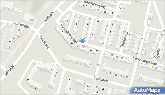 Wrocław, Parandowskiego Jana, 19, mapa Wrocławia