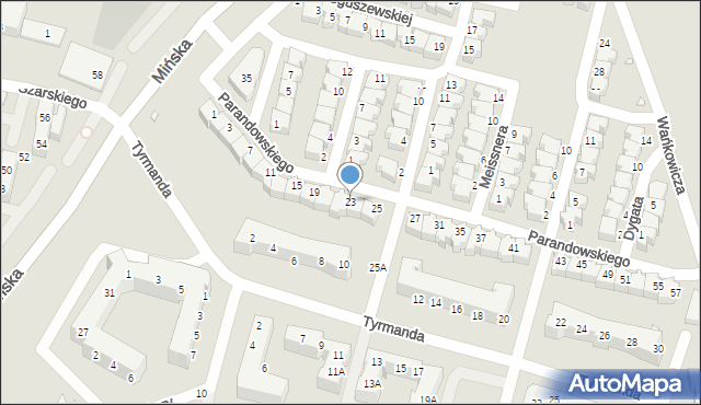 Wrocław, Parandowskiego Jana, 23, mapa Wrocławia