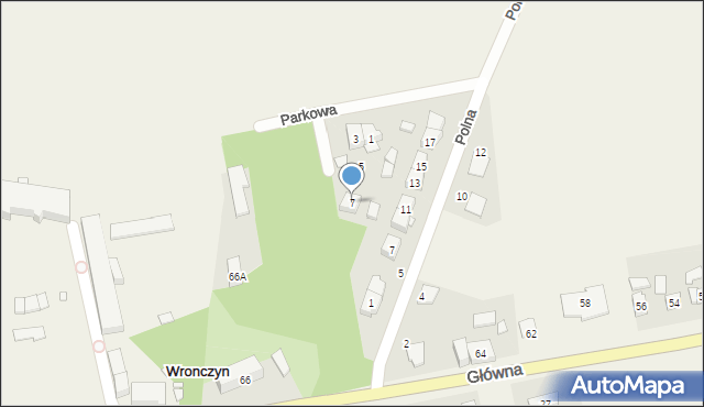 Wronczyn, Parkowa, 7, mapa Wronczyn