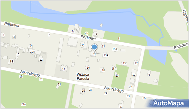 Wrząca, Parkowa, 11, mapa Wrząca