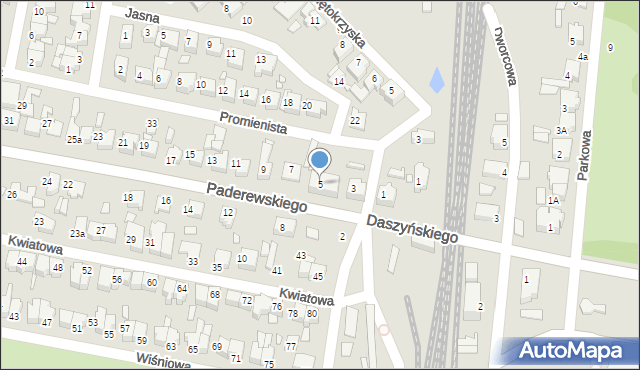 Września, Paderewskiego Ignacego Jana, 5, mapa Wrześni
