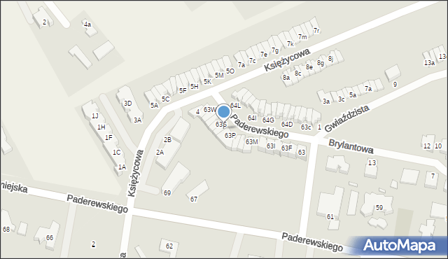 Września, Paderewskiego Ignacego Jana, 63R, mapa Wrześni