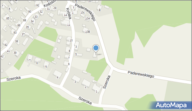 Wysoka, Paderewskiego Ignacego Jana, 10A, mapa Wysoka