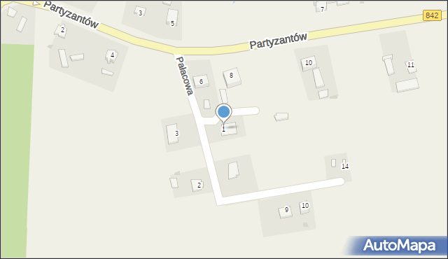 Wysokie, Pałacowa, 1, mapa Wysokie