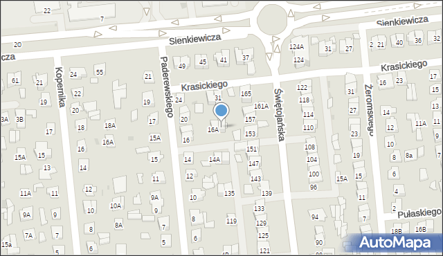 Wyszków, Paderewskiego Ignacego Jana, 16B, mapa Wyszków