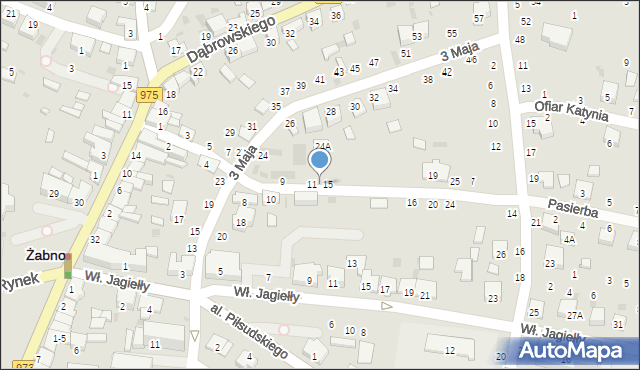 Żabno, Paderewskiego Ignacego Jana, 13, mapa Żabno