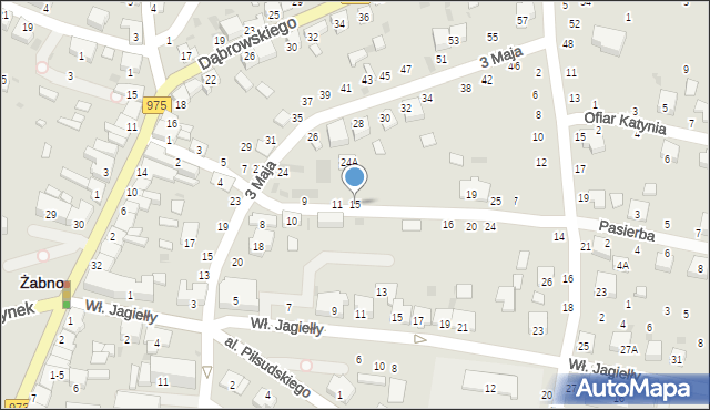 Żabno, Paderewskiego Ignacego Jana, 15, mapa Żabno