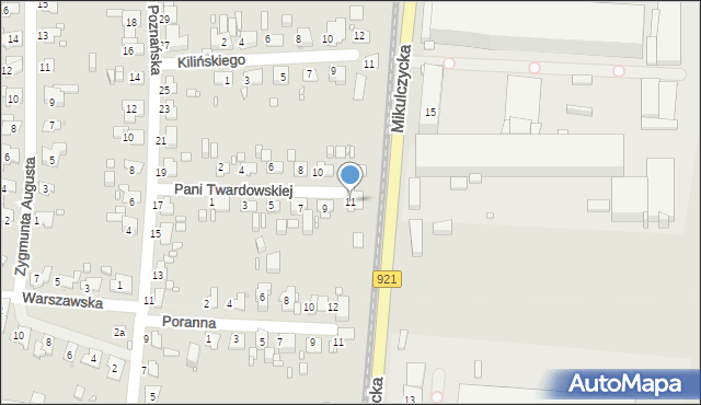 Zabrze, Pani Twardowskiej, 11, mapa Zabrza