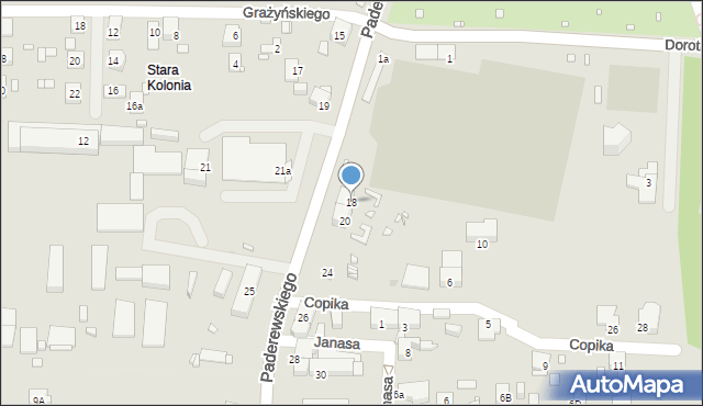 Zabrze, Paderewskiego Ignacego Jana, 18, mapa Zabrza