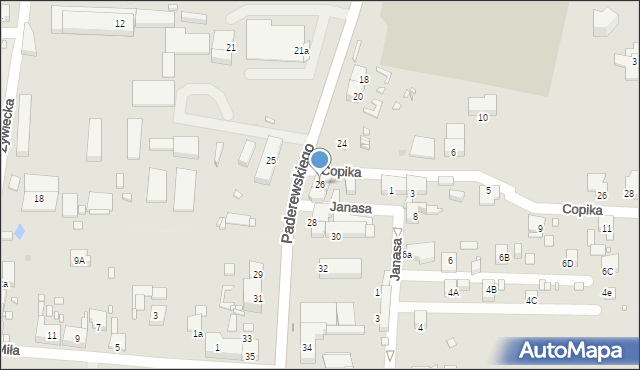 Zabrze, Paderewskiego Ignacego Jana, 26, mapa Zabrza