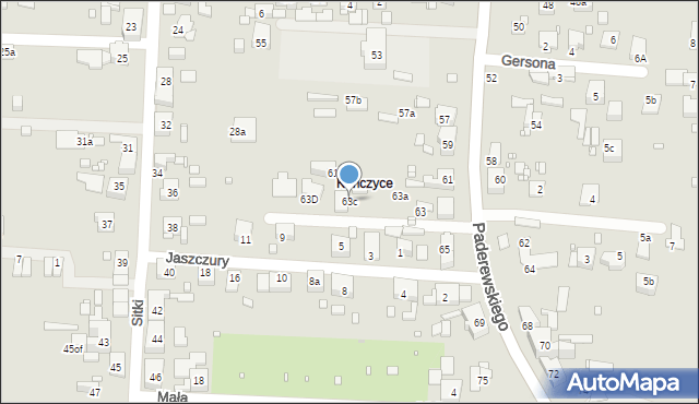 Zabrze, Paderewskiego Ignacego Jana, 63c, mapa Zabrza