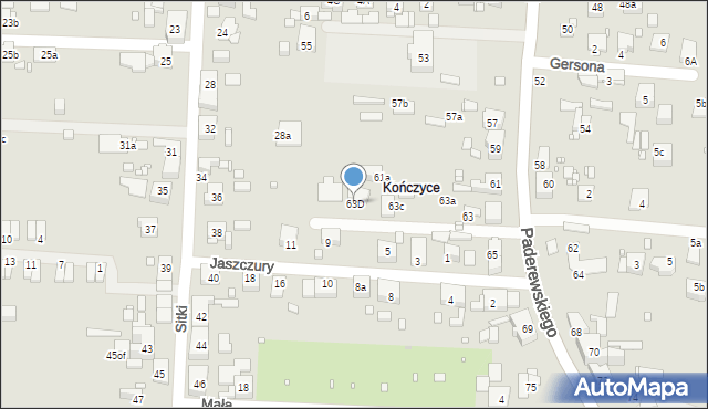 Zabrze, Paderewskiego Ignacego Jana, 63D, mapa Zabrza