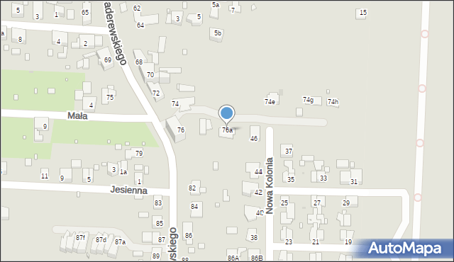 Zabrze, Paderewskiego Ignacego Jana, 76a, mapa Zabrza