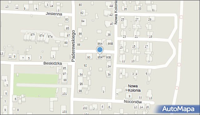 Zabrze, Paderewskiego Ignacego Jana, 90A, mapa Zabrza